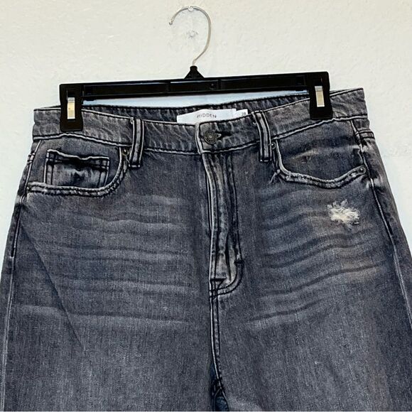 Hidden Zoey Mom Tapered Distressed Jeans in Gray size 28 - Picture 4 of 12